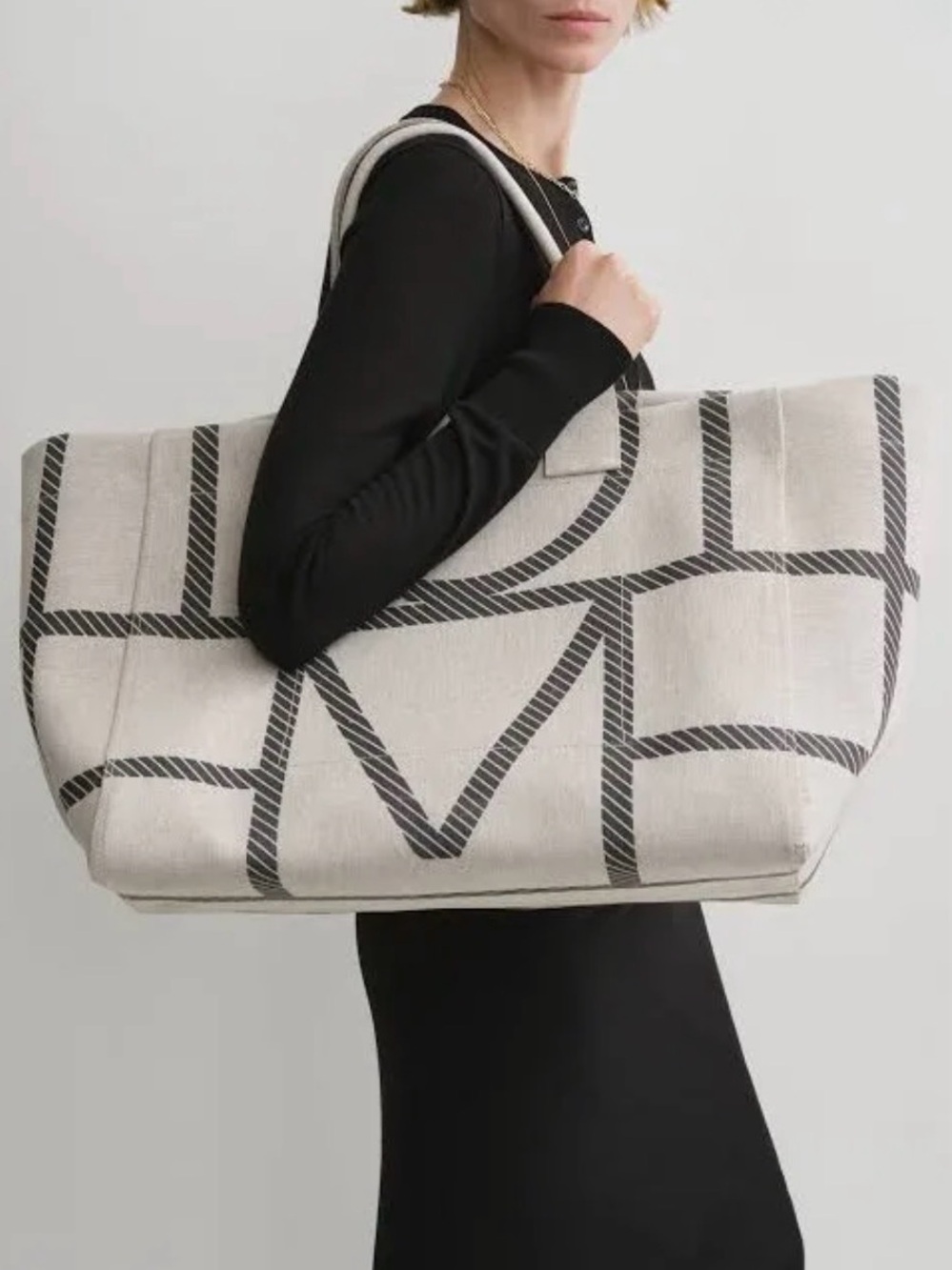 Toteme Monogram Travel Tote Bag, Printed Canvas